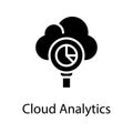 Cloud analytics vector Solid Icon Design illustration. Royalty Free Stock Photo