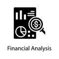 Financial analysis Solid outline Icon Design illustration. Royalty Free Stock Photo