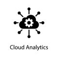 Cloud analytics vector Solid Icon Design illustration. Royalty Free Stock Photo