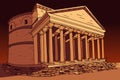 Vector sketch of Pantheon. Rome. Italy.