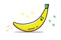 vector a banana with a smiling face