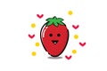 vetorof a strawberry with a smiling face,