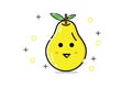 Illustration vector pear with a smiling face