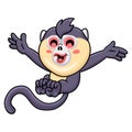 Cute little snub nosed monkey cartoon posing Royalty Free Stock Photo