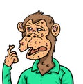 Character of cartoon of a monkey getting pox infection.