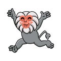 Cute little hamadryad monkey cartoon running