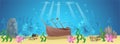 Underwater Game Background and Landscape Vector Illustration Royalty Free Stock Photo