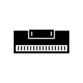 Harmonica icon, full black. Vector illustration, suitable for content design Royalty Free Stock Photo