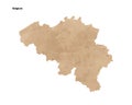 Old vintage paper textured map of Belgium Country - Vector