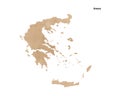 Old vintage paper textured map of Greece Country - Vector