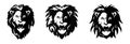 Lion wild animal silhouettes. Good use for symbol, logo, web icon, mascot. Royalty Free Stock Photo
