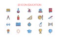 20 Education Icon Set