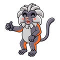 Cute zanzibar red colobus monkey cartoon giving thumb up Royalty Free Stock Photo