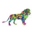 Lion king colorful design wall art Print forest animal for decoration ready for print