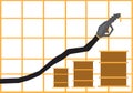 Creative Chart of Gas prices, supply, level of production or stocks going up. Editable Clip Art.