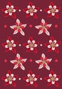 Winky Double Red White Flower Wallpaper