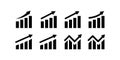 Growing graph set. Business chart with arrow. Growths chart collection. Profit growing symbol. Progress bar. Bar diagram. Growth s Royalty Free Stock Photo