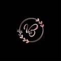B logo design flower letter logo beauty