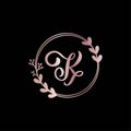 K LETTER LOGO DESIGN FLOWE DECORATIVE LETTER LOGO