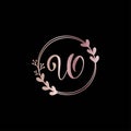 U letter beauty fashion decorative artistic logo design