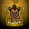 Wild boar esport logo mascot design Royalty Free Stock Photo