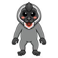 Cute little driil monkey cartoon standing