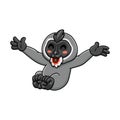 Cute little driil monkey cartoon posing