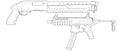 Set of firearms line art style, Shooting gun, Weapon illustration, Vector Line, Gun illustration, Modern Gun, Military concept, Pi
