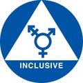 Inclusive Bathroom Sign | Symbol for All Gender and Gender Neutral Public Restrooms | Business Signage