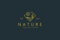 Nature Wind and Farm on Diamond Shape Logo Concept. Royalty Free Stock Photo