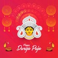 Happy Durga Puja Greeting Background Design Royalty Free Stock Photo
