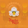 Happy Durga Puja Greeting Background Design Royalty Free Stock Photo