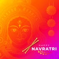 Happy Navratri Greeting Background Design Template