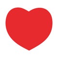 Flat red heart icon isolated on a white background. Vector illustration. Royalty Free Stock Photo