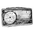 Hand drawn Illustration vintage radio