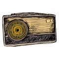 Hand drawn Illustration vintage radio Royalty Free Stock Photo
