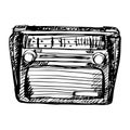 Hand drawn Illustration vintage radio