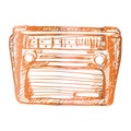 Hand drawn Illustration vintage radio