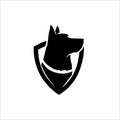Print Dog shadow logo design Royalty Free Stock Photo