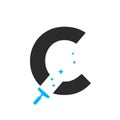 Letter C House Cleaning Logo Concept For Broom Maid Service Symbol Vector Template Royalty Free Stock Photo