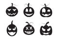 Halloween celebration with cute to scary pumpkin silhouettes Royalty Free Stock Photo