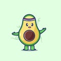 Avocado funny vector illustration