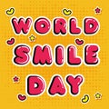 Happy world smile day banner. Good mood.