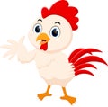 Cartoon cute Chicken posing on white background Royalty Free Stock Photo