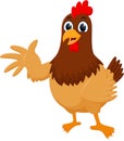 Cartoon cute Chicken posing on white background Royalty Free Stock Photo