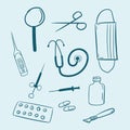 some commonly used medical tools Royalty Free Stock Photo