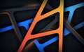 Abstract black and blue orange gradient dimension line background.