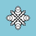 vector pixel art snowflake icon Royalty Free Stock Photo