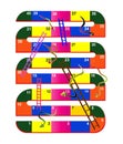 snakes and ladders board game cartoon illustration. frame of board game funny frame snake games. Royalty Free Stock Photo