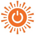 Sun Icon with Power Symbol Clipart for Solar Panel Installation Companies Renewable and Alternative Energy Resource